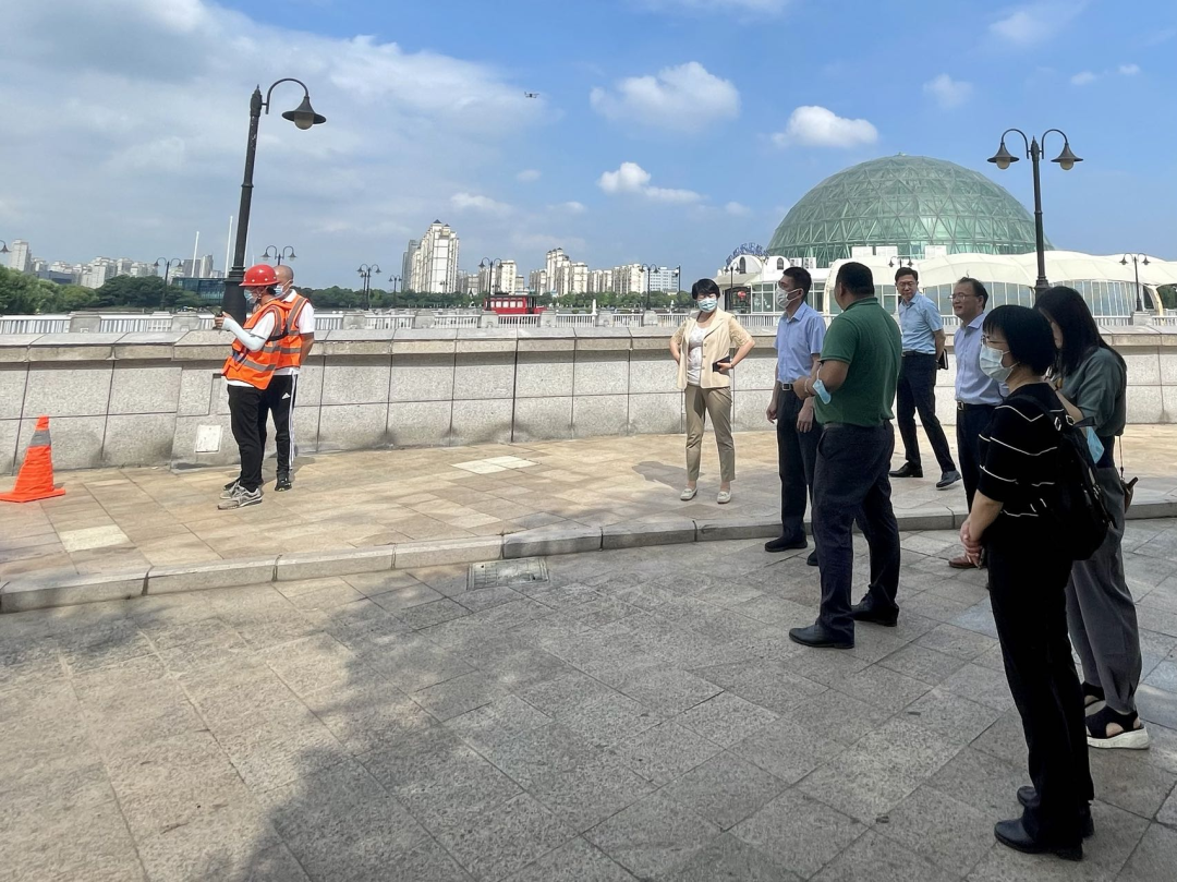 市生態(tài)環(huán)境局副局長、一級巡視員朱石清來松調(diào)研排口排查溯源工作(圖1)